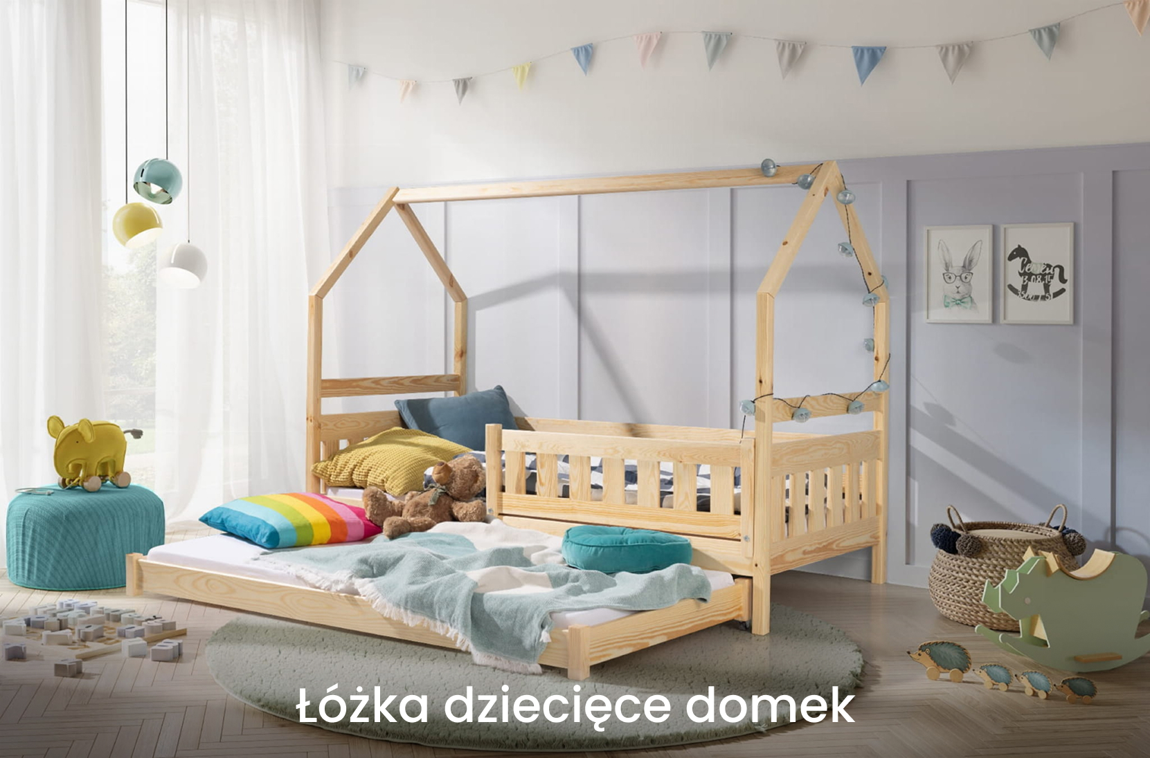 łóżka dziecięce domek